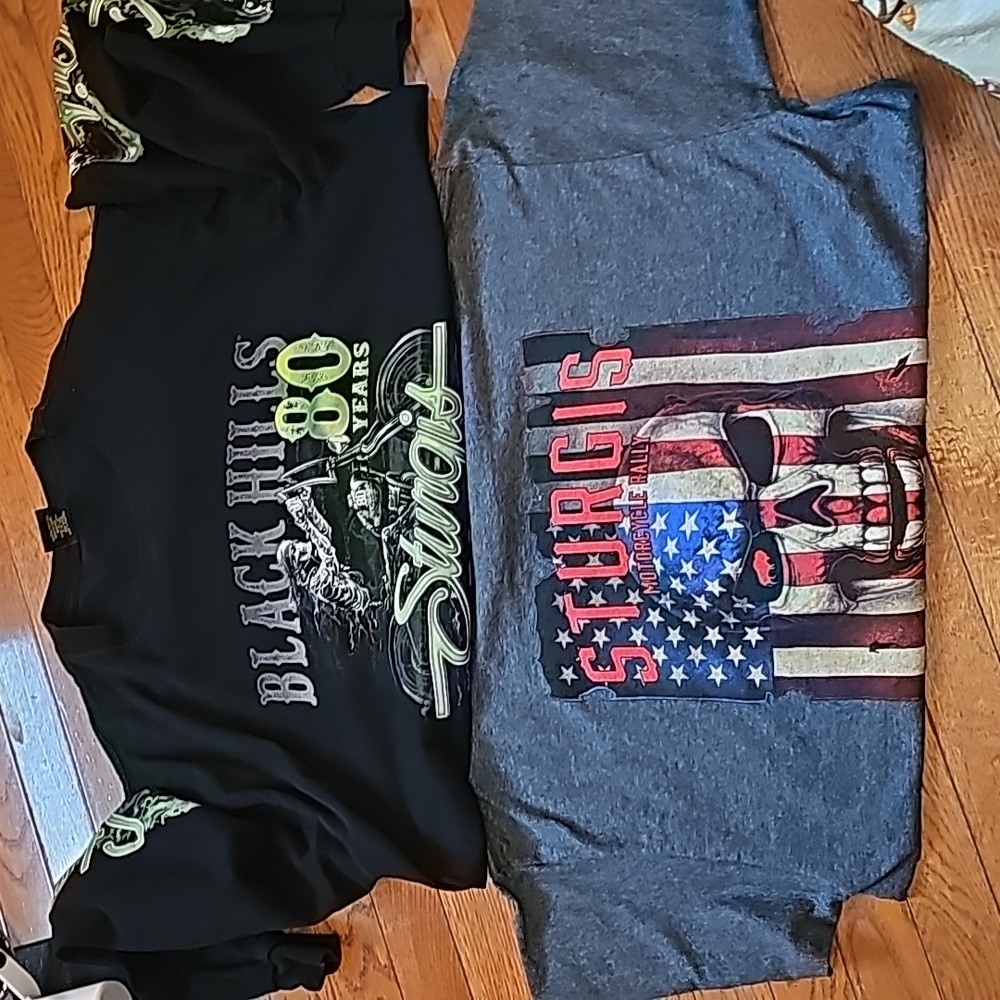 STURGIS HARLEY MOTORCYCLE TSHIRTS. LOT OF 2. SIZE XL